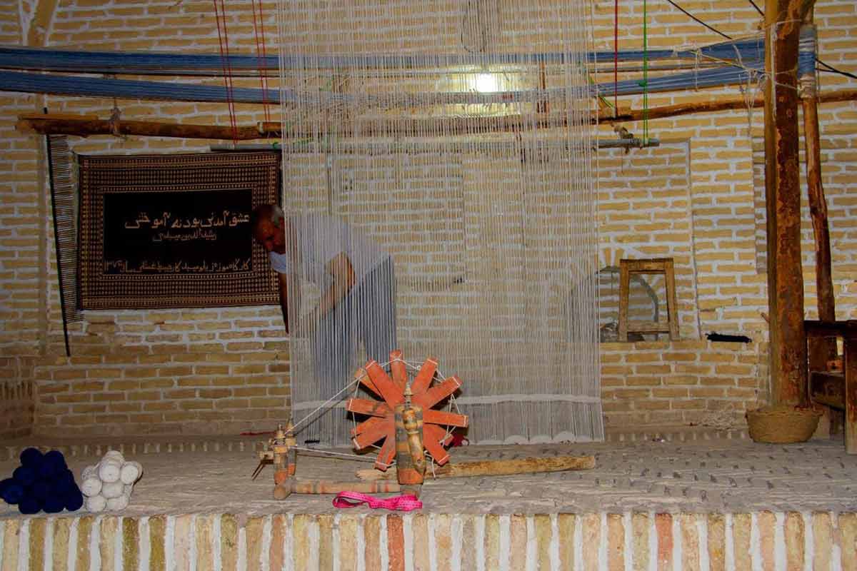 workshop of Zilu weaving in Meybod, Iran